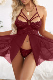 Red Fashion Sexy Patchwork Solid See-through Lingerie