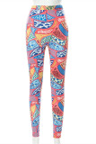 Pantaloni a matita a vita alta attillati di base con stampa casual alla moda a colori