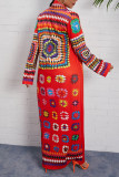 Vêtements d'extérieur patchwork à imprimé coloré