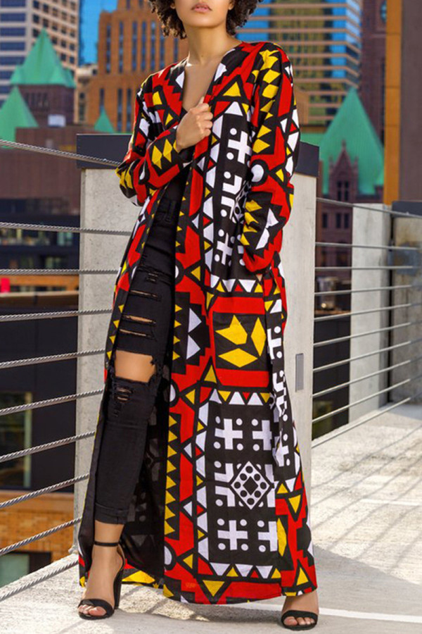 Multicolor Fashion Casual Print Cardigan Oberbekleidung