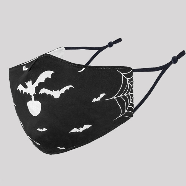 ブラック ファッション カジュアル スカル ヘッド プリント パッチワーク マスク