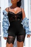Schwarze Mode Sexy Patchwork durchsichtige rückenfreie Bustiers