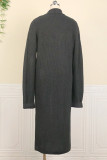 Prendas de abrigo de patchwork sólido casual de moda negra
