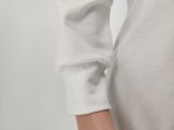Vestidos manga larga con cuello con capucha y estampado informal blanco