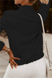 Black Fashion Casual Print Cardigan Zipper Collar Outerwear
