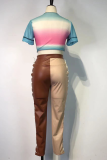 Blanc Sexy Solid Draw String Skinny Mid Waist Pencil Solid Color Bottoms