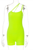 Vert Jaune Sexy Casual Solide Couleur Bretelle Maigre Barboteuse
