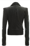 Black Fashion Casual Solid Patchwork Zipper Turndown Collar Outerwear