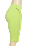 Groene mode casual effen basic skinny hoge taille broek