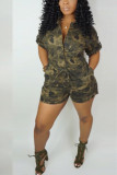 CamoBlue Fashion Casual Rompers