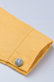 Желтый - Джинсовая однотонная куртка в уличном стиле (только куртка)