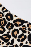 Leopardtryck Mode Sexigt Patchwork Print Rak långärmad