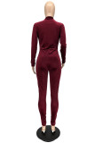 Oranje Roze Mode Casual Solid Basic Skinny Jumpsuits met Rits Kraag