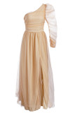 ブルゴーニュ ファッション セクシーな固体バックレス スリット斜め襟長袖プラス サイズのドレス