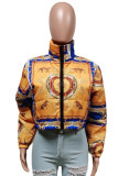 Cárdigan con estampado casual de moda multicolor Prendas de abrigo con cuello mandarín
