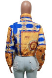 Multicolor Mode Casual Print Vest Mandarijn Kraag Bovenkleding