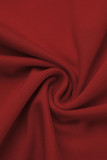 Красные модные повседневные облегающие комбинезоны в стиле пэчворк с воротником-молнией