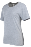 Camisetas de estampa de retalhos com estampa de rua cinza fofa o pescoço