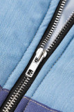 Schwarz Grau Fashion Casual Patchwork Cardigan Zipper Collar Oberbekleidung