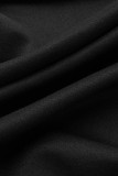 Черные модные повседневные лоскутные кардиганы с длинным рукавом из двух частей