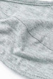 Серый модный повседневный однотонный пэчворк с длинным рукавом из трех предметов