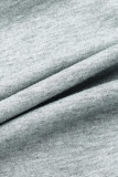 Tre pezzi a maniche lunghe patchwork tinta unita casual grigio moda