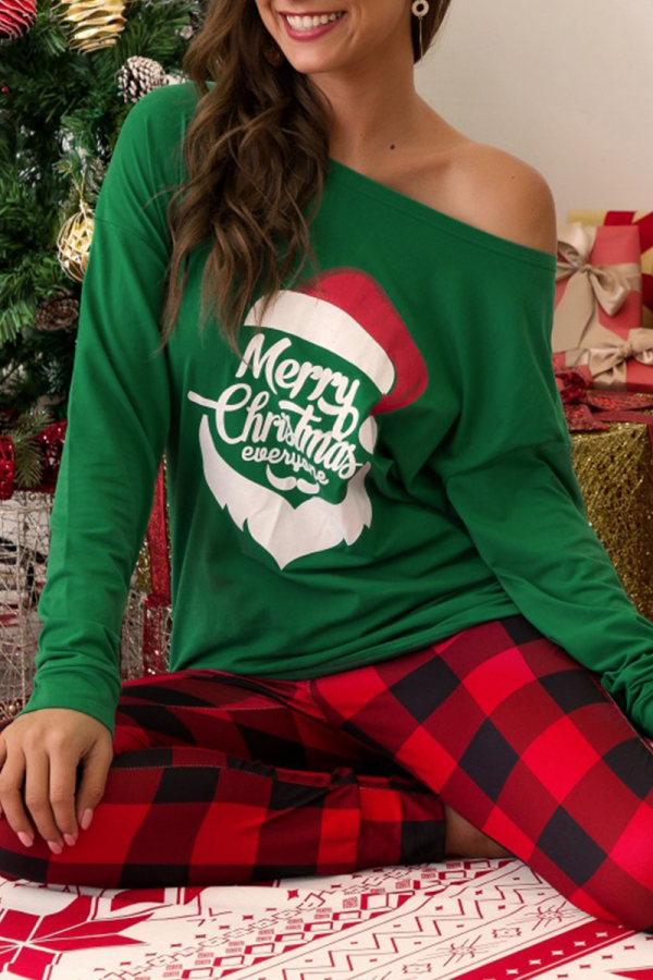 Costumi con stampa patchwork carino per feste casual verdi del giorno di Natale