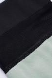 Серый Мода Повседневная Пэчворк Классический О-образный вырез Длинный рукав Из двух частей