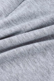 Серые модные повседневные однотонные комбинезоны на молнии с длинным рукавом и круглым вырезом