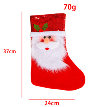 Witte rode Britse stijl schattige kerstman pailletten patchwork sok