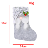 Grey British Style Cute Santa Claus Sequins Patchwork Sock