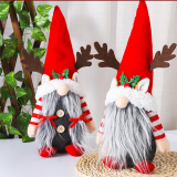 Costumes de père Noël Wapiti en patchwork de fête décontractée pour le jour de Noël rouge
