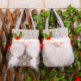 Красно-белые рождественские повседневные вечерние милые лоскутные костюмы Санта-Клауса с принтом на веревке