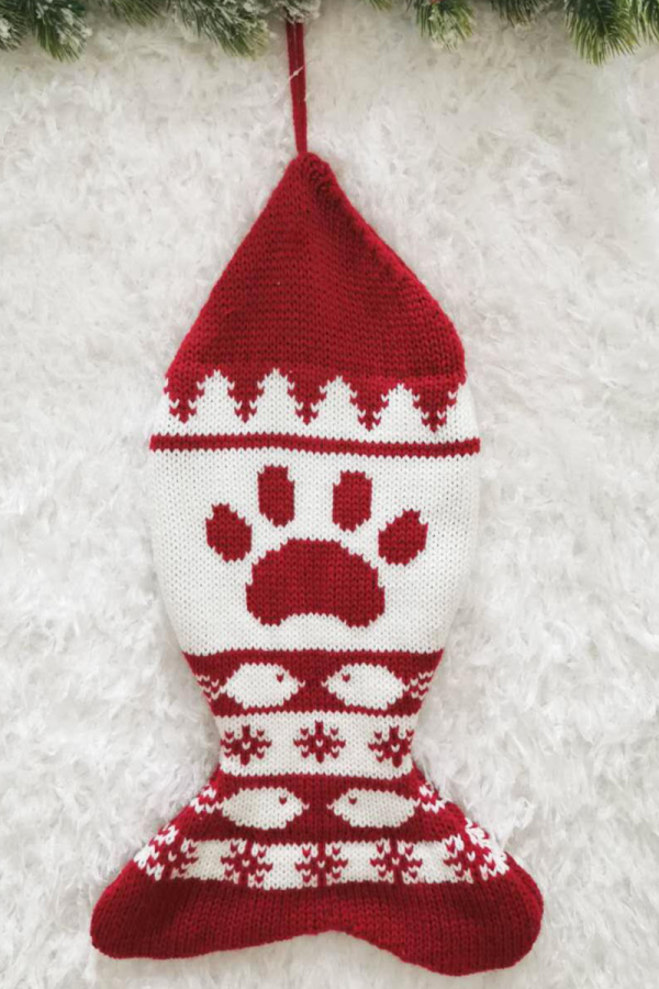 Chaussettes patchwork de flocons de neige à imprimé vintage Red Party