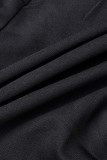 Robe de soirée à col roulé transparente en patchwork sexy à la mode noire