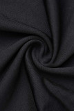 Robe de soirée à col roulé transparente en patchwork sexy à la mode noire