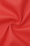 Красный модный повседневный кардиган с принтом Брюки с длинным рукавом из двух частей