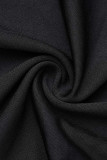 Zwarte sexy effen patchwork doorzichtige asymmetrische hete boor halve col skinny jumpsuits