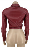 Brown Fashion Casual Solid Patchwork Zipper Umlegekragen Oberbekleidung