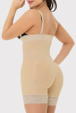 Khaki Fashion Sexy Solid Patchwork Backless Zipper Bustiers