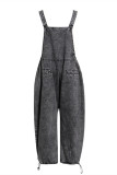 Grey Fashion Casual Solid Patchwork Pocket Spaghetti Strap Regular Jumpsuits