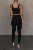 Black Casual Sportswear Solid Basic Skinny High Waist Pencil Solid Color Bottoms