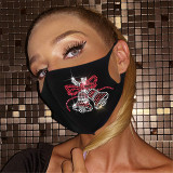 Black Fashion Solid Hot Drill Mask
