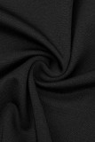Patchwork svasato con nappa solida nera sexy senza cavezza per cintura Plus Size in due pezzi