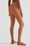 Orange Casual Sportswear Solide ausgehöhlte dünne Hose mit hoher Taille