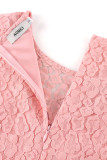 Vestidos retos dobrados com decote em bico elegantes e elegantes rosa
