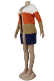 Flerfärgad Mode Casual Patchwork Cardigan Ytterkläder