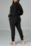 アーミーグリーン ファッション カジュアル ソリッド パッチワーク ポケット V ネック レギュラー ジャンプスーツ