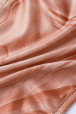 Коричневый сексуальный принт с вырезами из двух частей в стиле пэчворк с V-образным вырезом и длинным рукавом