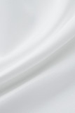Белые модные сексуальные однотонные лоскутные платья с V-образным вырезом и трапециевидной линией